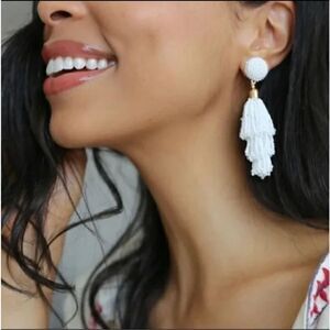 Rachel Zoe Panacea Beaded Long Tassel Earrings NEW